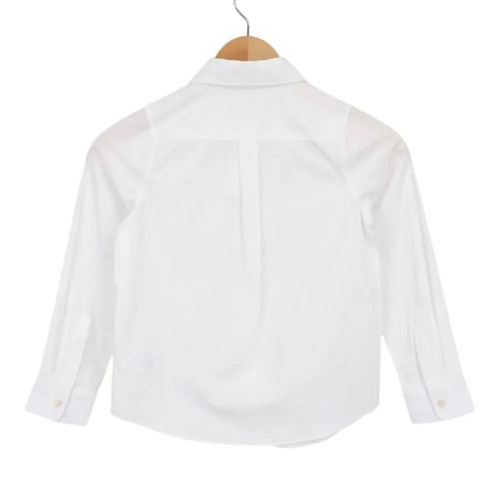 NWT J.Crew Crewcuts Girls' Cotton Blend Button Up White Shirt Size 8
